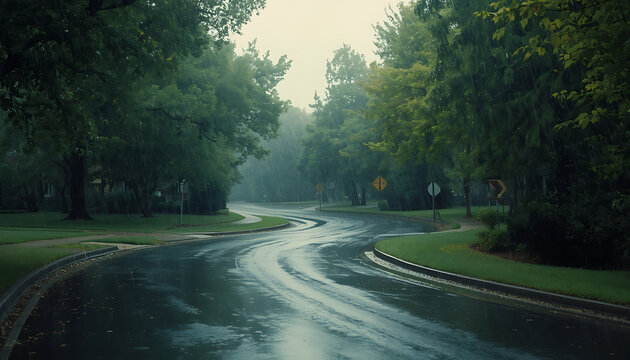 Road side and water fall 