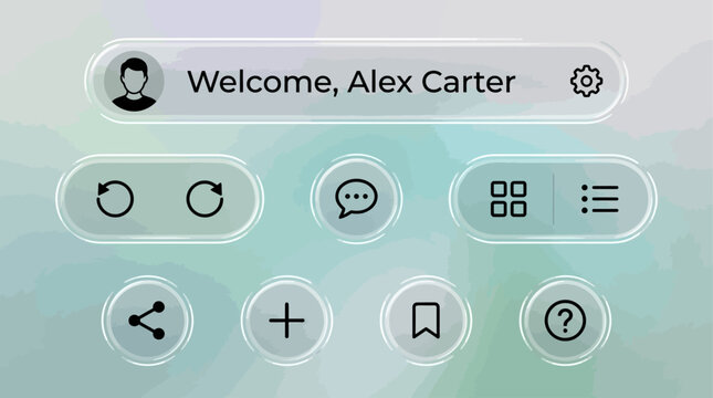 Modern User Interface Design with Clear Icons and Greeting