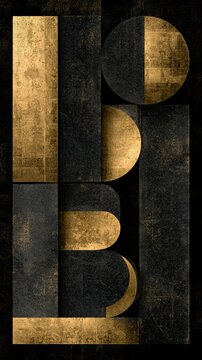 Abstract Initialism LBB typography background in distressed gold and black texture