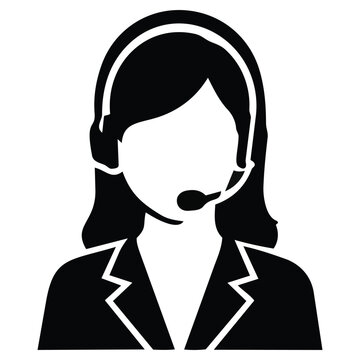 Customer service representative wearing a headset