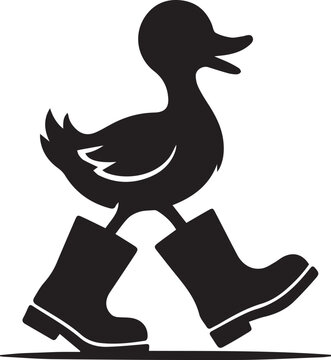 a little duck with over size shoe