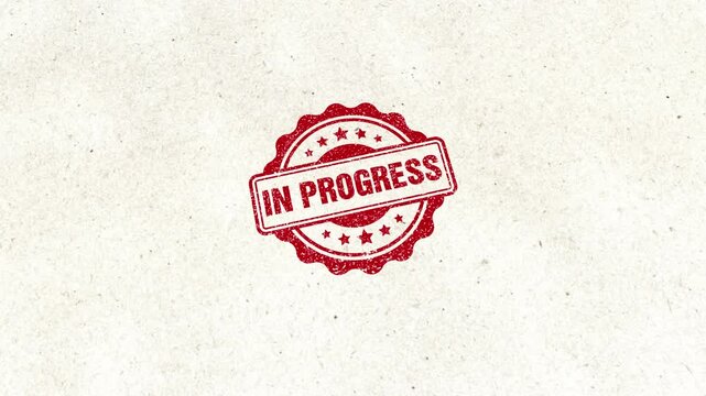 In Progress Wooden Rubber Stamp Seal Animation
