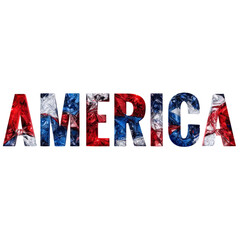 Obraz premium America Lettering With USA Flag Texture 250 Years Independence Anniversary Patriotic Celebration.