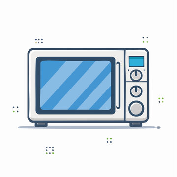 Cartoon Microwave Oven Illustration