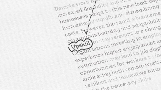 Future of Work Concept with Automation Remote Work and Upskilling