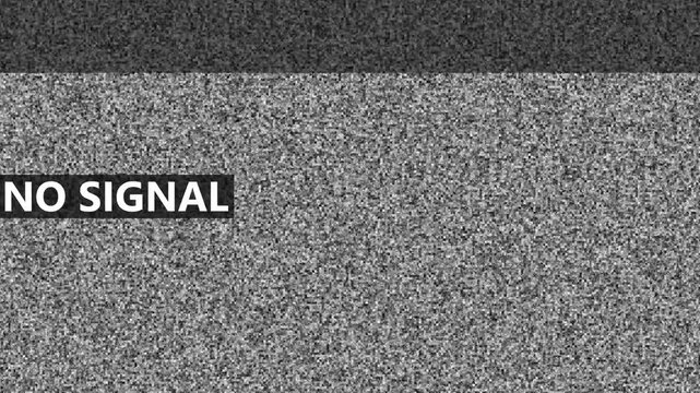 Tv no signal concept illustration. Black and white screen noise and texture 4K Video