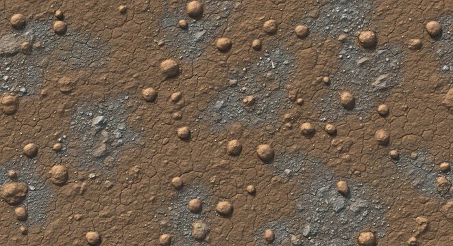 Textured Ground with Rocks and Patches of Gray Surface.