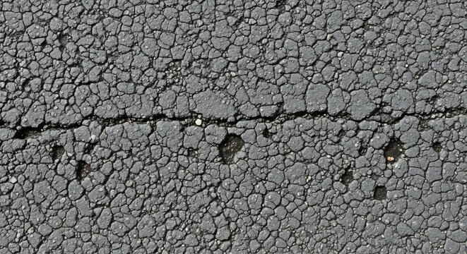 Cracked Asphalt Surface: A Close-Up of Road Damage.