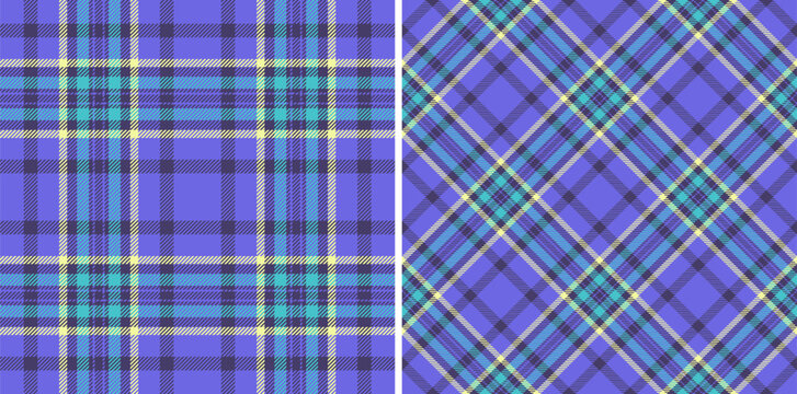 Classic plaid patterns in periwinkle. Represents heritage, tradition, and style. Ideal for fashion, textiles, branding, and decorative design projects.