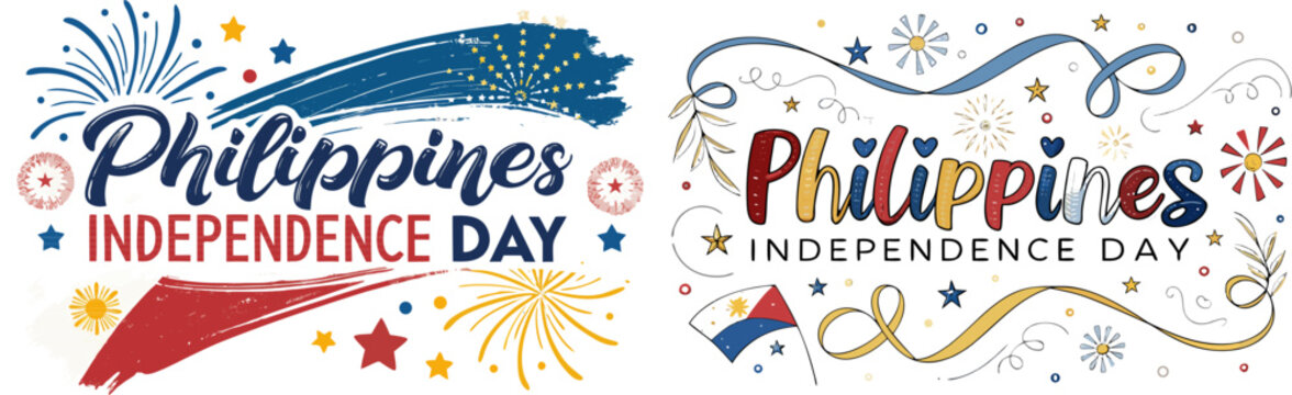 Philippines independence day celebration graphic design elements