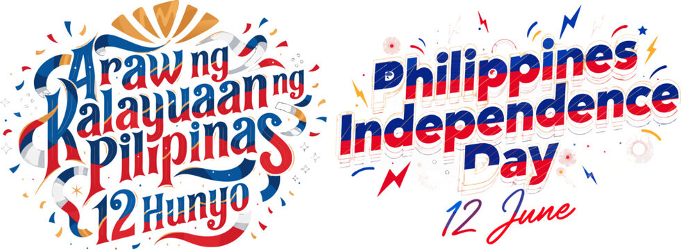 Philippines independence day celebration with araw ng kalayaan ng pilipinas text
