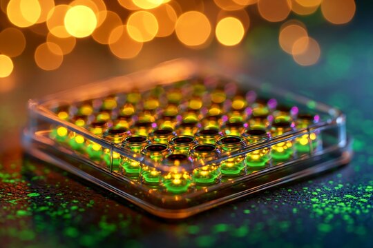 Fluorescent multi-well plate for acceptor photobleaching fret analysis