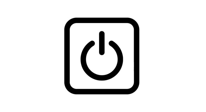 Black power button icon symbol.