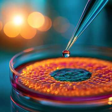 Close up of a pipette tip for perforated patch clamp recording
