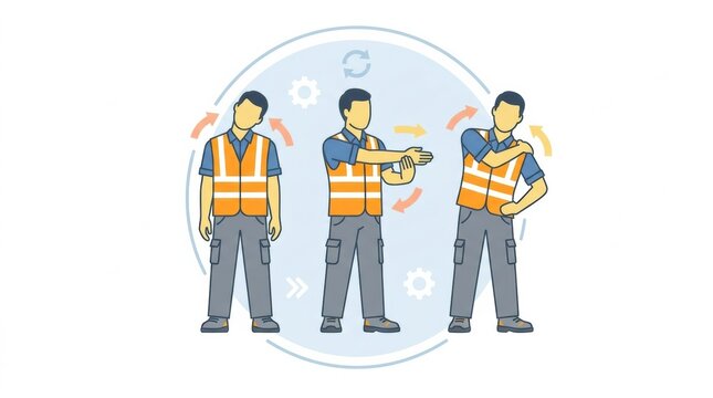 A worker engages in safety activities in a warehouse setting, ensuring proper logistics protocols are followed to maintain a safe work environment.