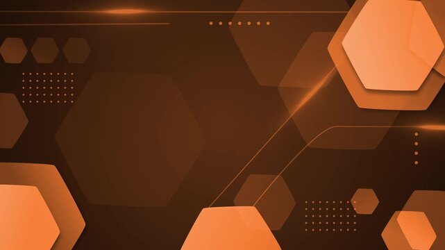 Hexagon geometric tech background animation