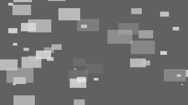 Abstract background with scattered translucent rectangles of varying sizes animation