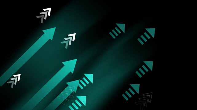 Abstract dark upward arrows and streaks high-contrast, dynamic diagonal composition animation background