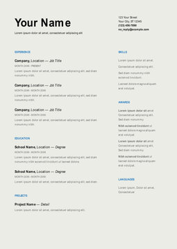 Modern Minimal Resume Template | Professional CV Layout | Clean ATS Friendly Resume Design