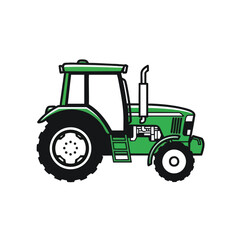 Naklejka premium Cartoon Style Green Agricultural Tractor Illustration.