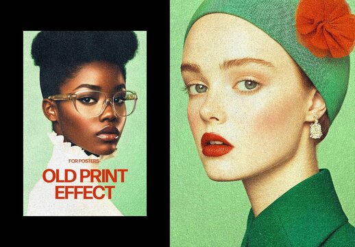 Old Print Photo Effect &ndash; Bleaching for Poster & Social Media (PSD)