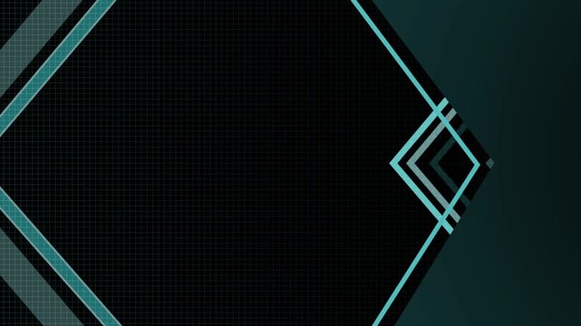 Abstract minimal tech background with geometric diamond frame animation
