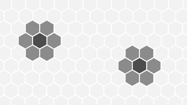 Minimalist hexagon clusters on mint honeycomb background animation