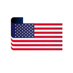 United States of America flag sticker with folded corner © KR Studio