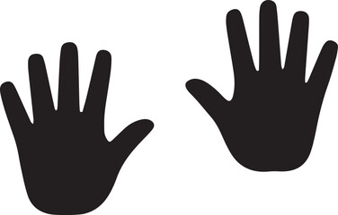 Obraz premium Open hand with hands body part and stop sign in outline style icons set agreement symbol clean