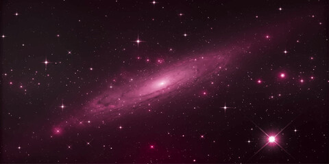 Abstract purple space background with stars, galaxy and nebula in deep cosmic universe © RD Visuals