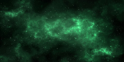 Abstract space background with stars, galaxy, nebula and cosmic universe illustration in teal fantasy sky with glowing cosmic light and deep space texture background © RD Visuals