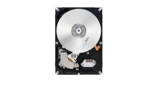 Internal hard drive disk with read-write head and platters