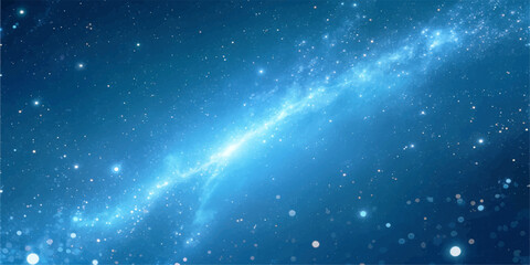 Blue space background with stars galaxy nebula and dark night sky abstract universe illustration © RD Visuals