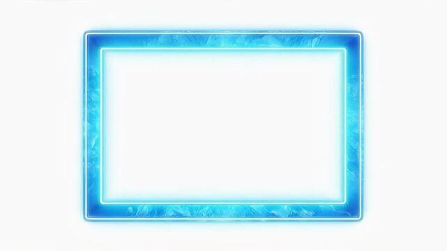 Glowing blue rectangular frame with bright white center suitable for digital interface designs.
