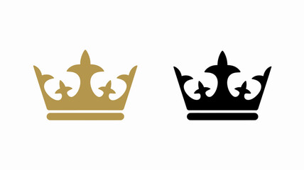 Two crown silhouettes gold and black isolated on a white background © Ultimate