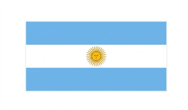 Official Argentine country flag rectangular shape flat design
