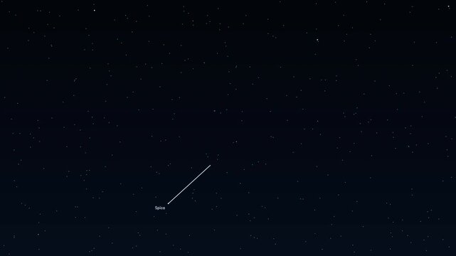 Virgo Spica Porrima Auva Vindemiatrix Zodiac constellation educational labeled animation accurate night sky star field map glowing golden lines connecting bright stars deep space astronomy cosmos