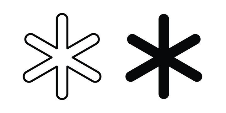 Asterisk icon. symbol pictogram. UX UI icon