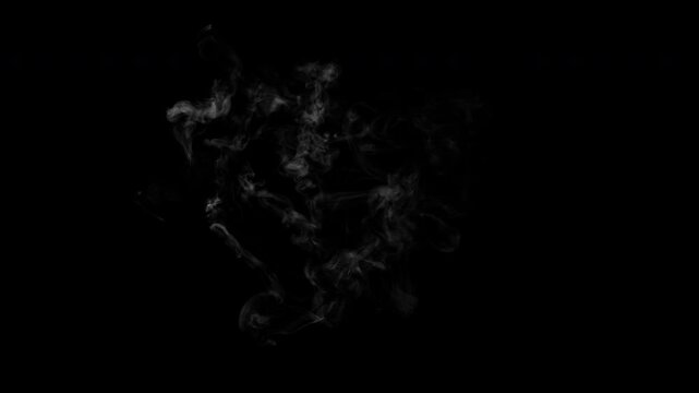 Ethereal white smoke heart animation fading away, realistic gaseous love sign on transparent background 4K