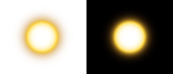Sun Light Bright yellow Glow Isolated. Sun isolated. Png image overlay © David