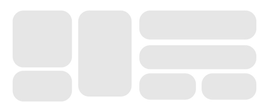 Light Gray Rounded Rectangles and Squares on Black Background