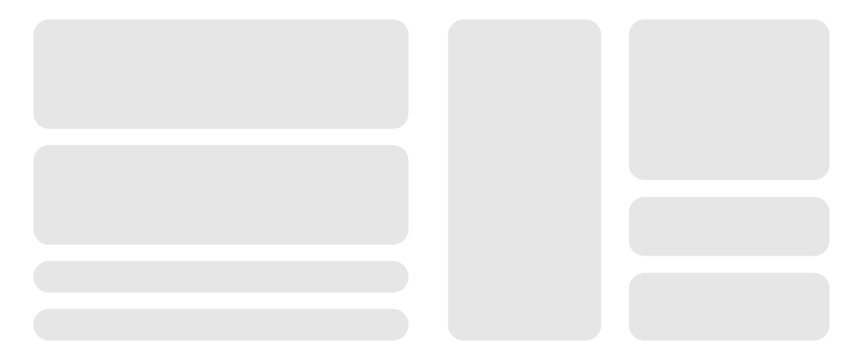 Light Gray Rounded Rectangles and Squares on Black Background