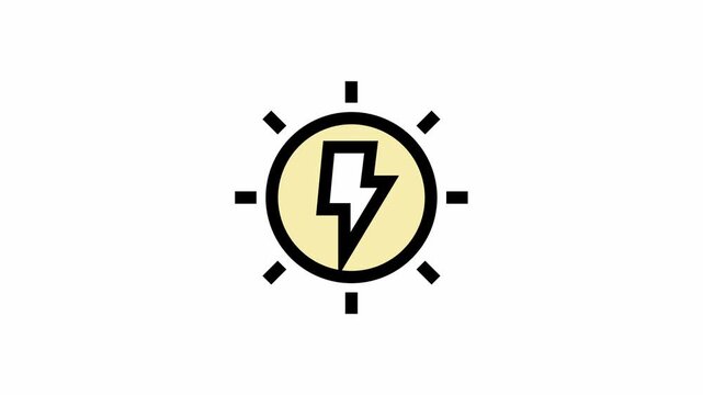 Sun energy symbol - renewable energy, sustainability and ecology icon.
