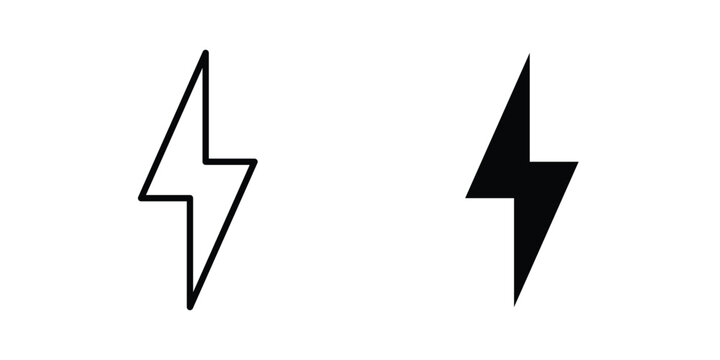 Thunder bolt icon. symbol pictogram. UX UI icon