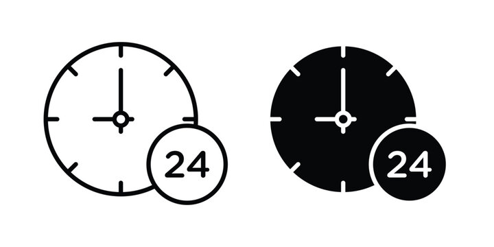 Time twenty four icon. symbol pictogram. UX UI icon