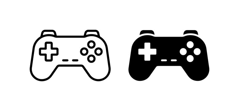 Video Game Controller Icons, Digital Entertainment Input Devices, Gaming Technology Symbols, Play Station Style Joysticks, Console Accessories