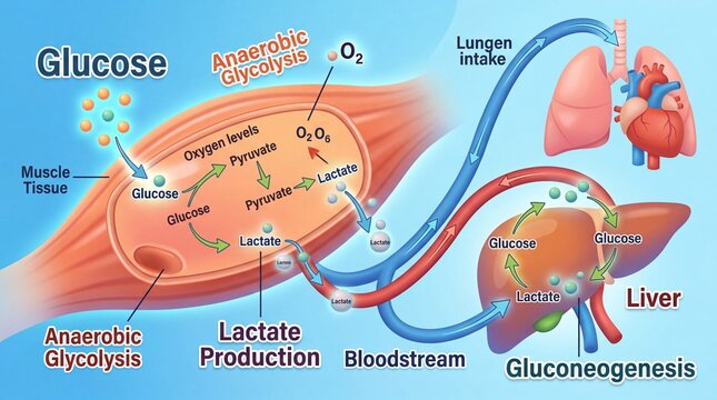 Glucose Metabolism Understanding Lactate Production and Gluconeogenesis in Muscle and Liver
