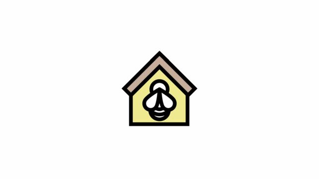 Artificial bee housing symbol - Ecological farming icon.