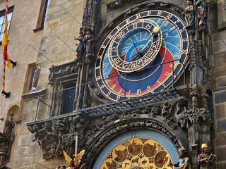 Obraz premium Prague Astronomical Clock (Orloj) in the Old part of the City, located on the Old Town Hall in Prague, Czech Republic.