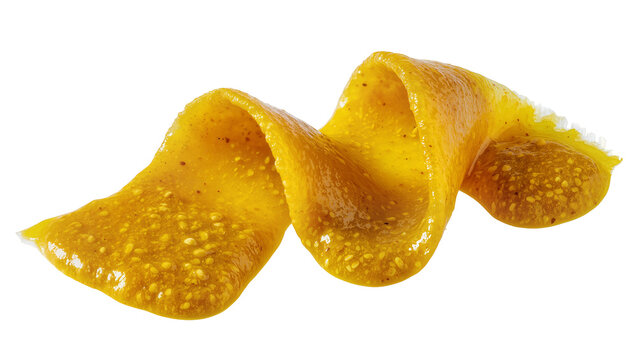 Yellow fruit leather twisted ribbon shape